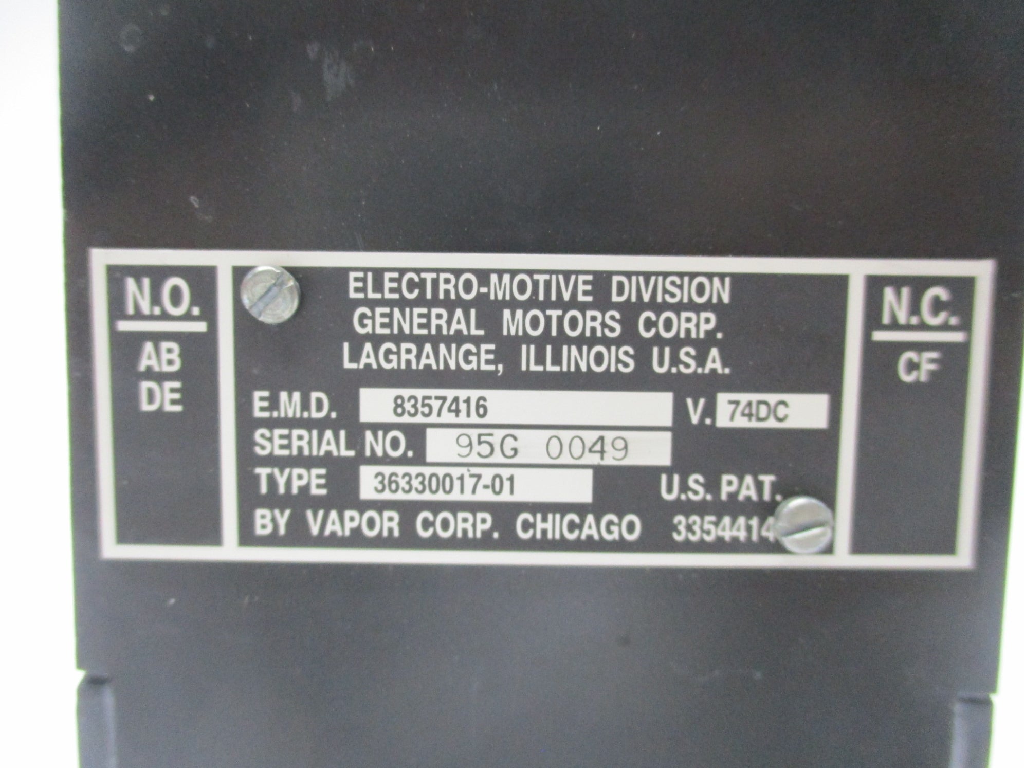 GENERAL MOTORS 36330017-01 EMD8357416 74VDC NSMP