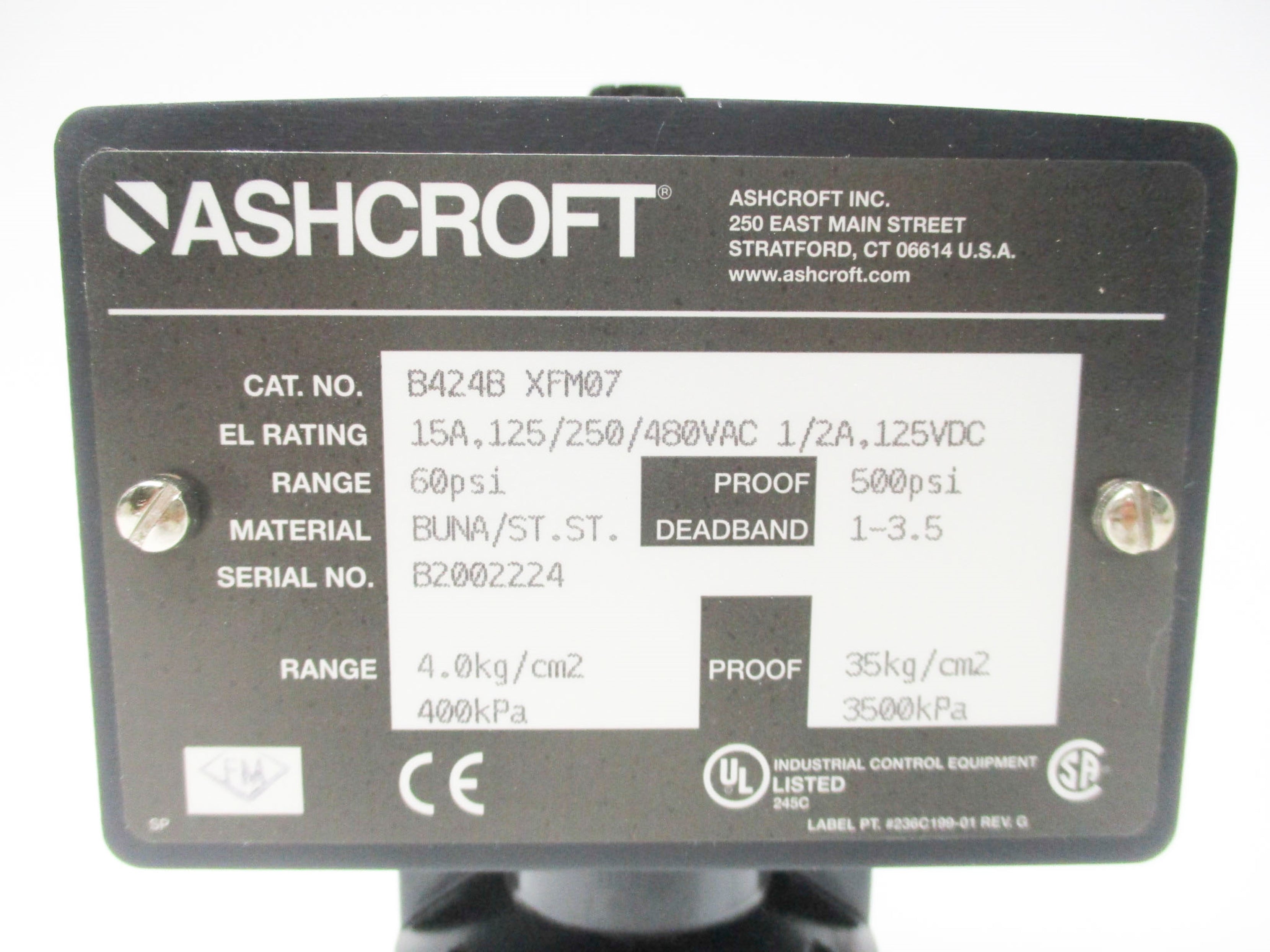 ASHCROFT B424B-XFM07 60PSI NSMP