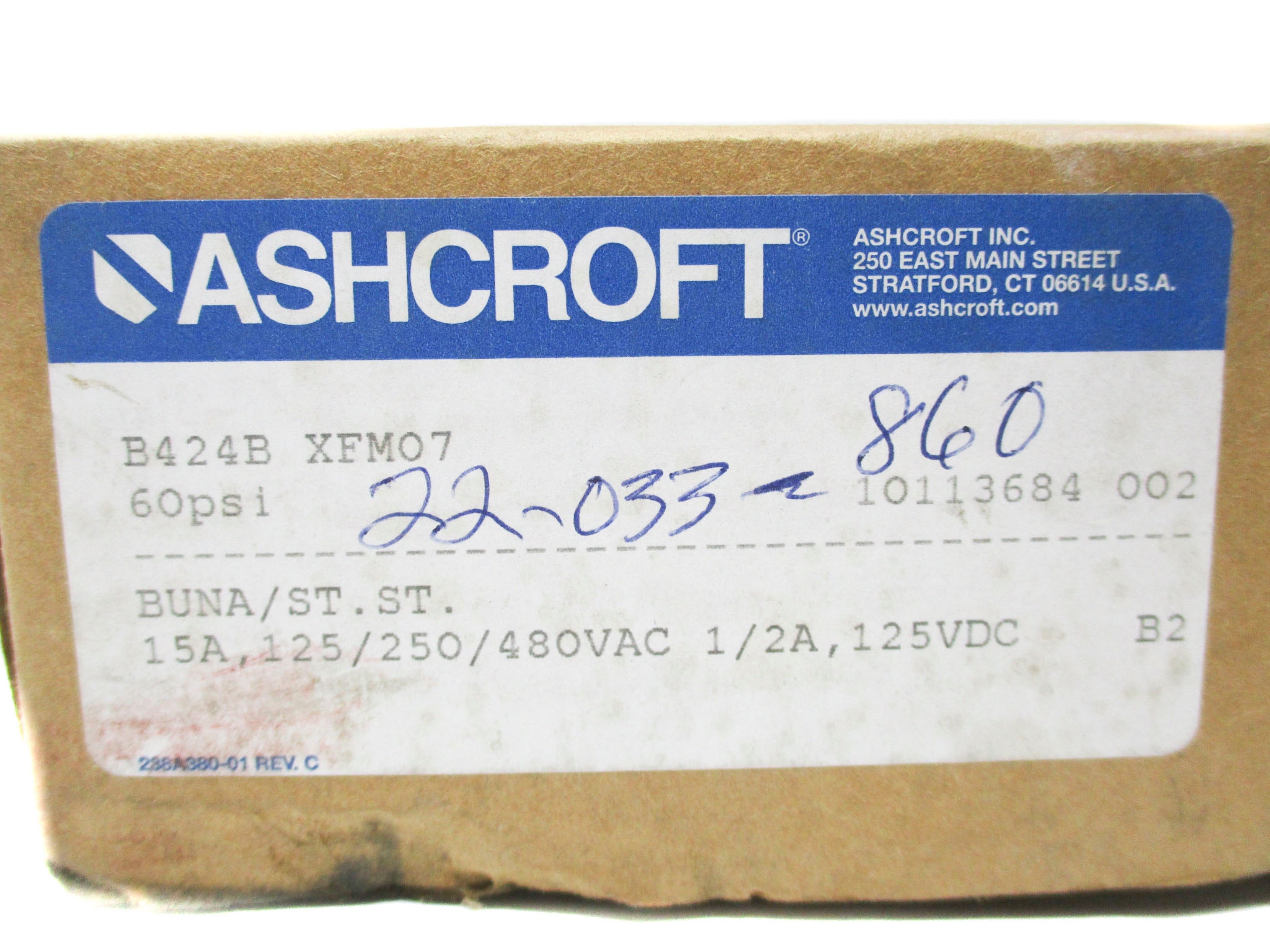ASHCROFT B424B-XFM07 60PSI NSMP