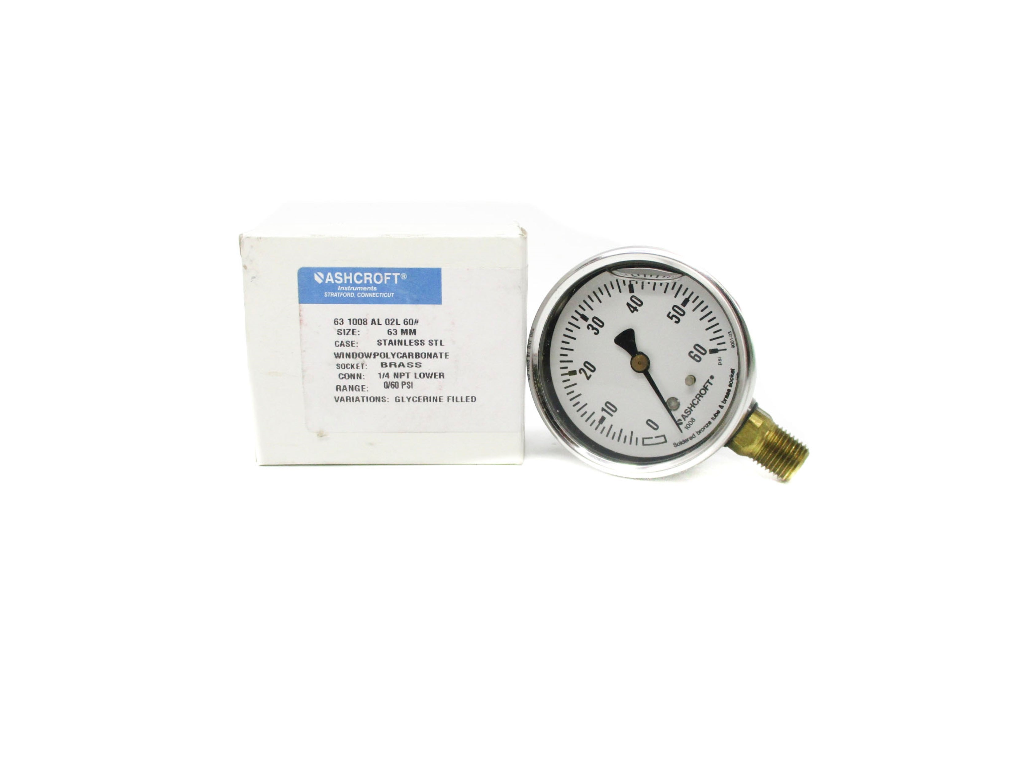 ASHCROFT 631008AL02L-60# 0-60PSI NSMP