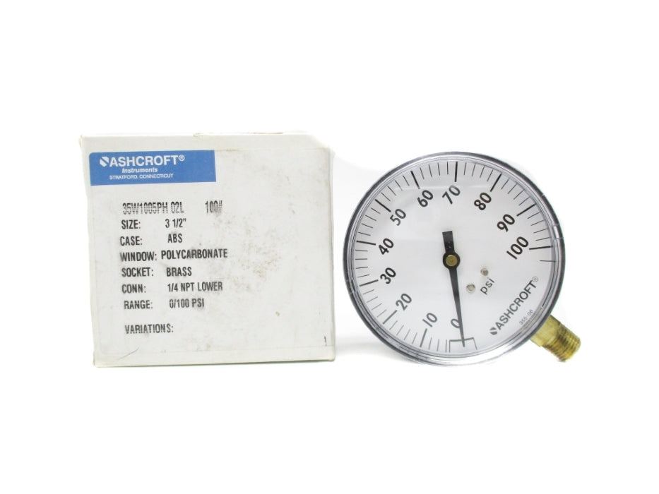 ASHCROFT 35W1005PH02L-100# 0-100 PSI NSMP