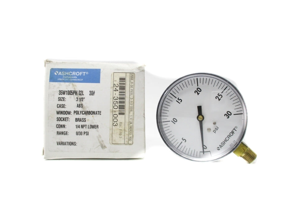 ASHCROFT 35W1005PH02L-30# 0-30 PSI NSMP