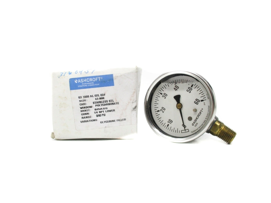 ASHCROFT 631008AL02L-60# 0-60 PSI NSMP