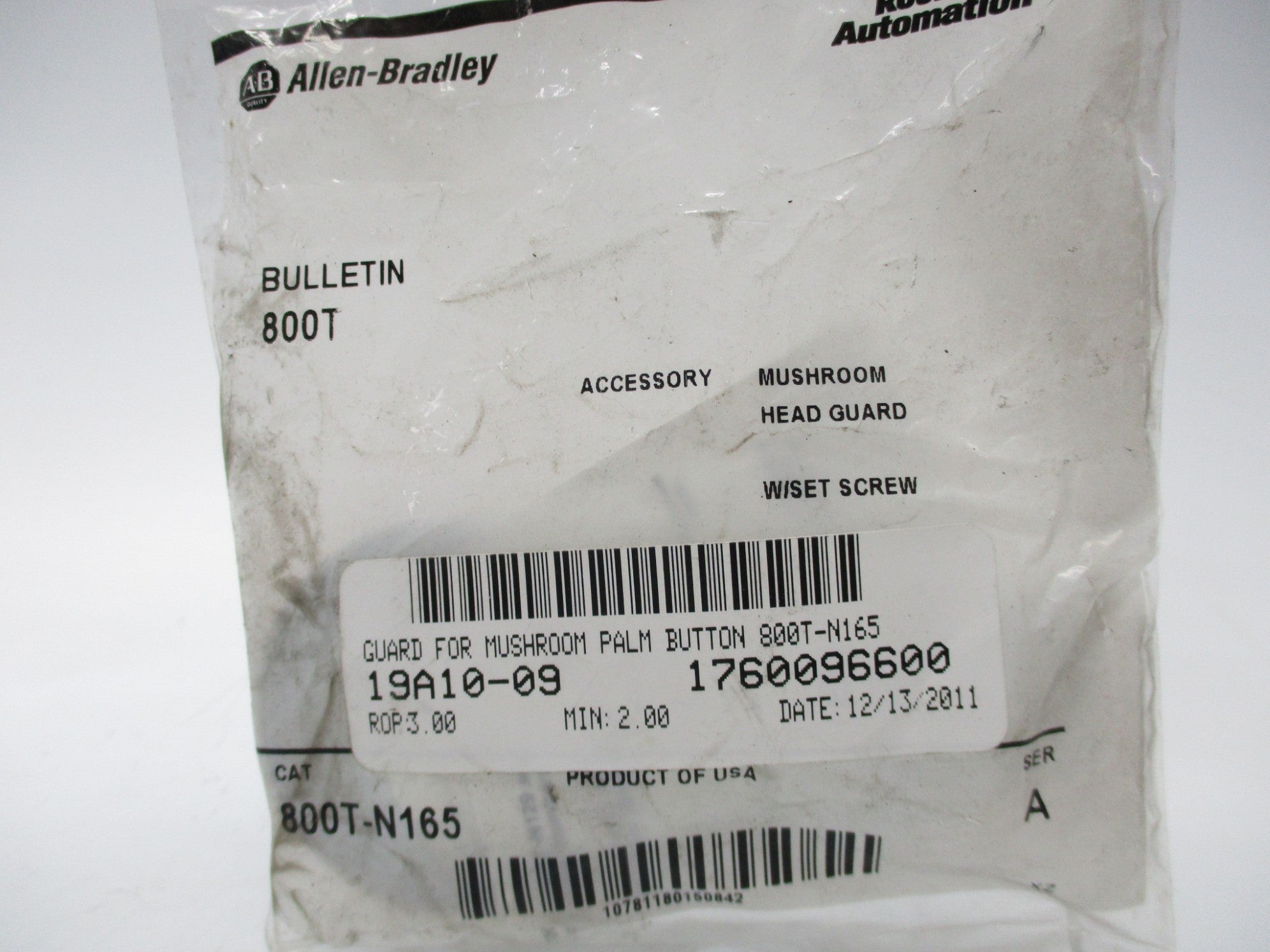 ALLEN BRADLEY 800T-N165 SER. A NSMP