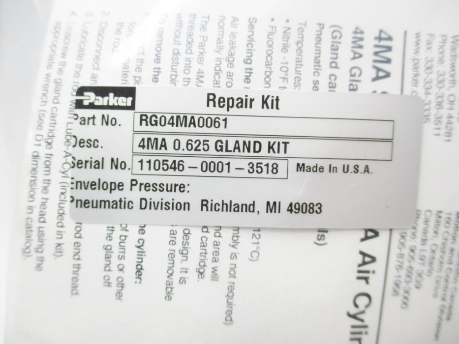 PARKER RG04MA0061 NSMP
