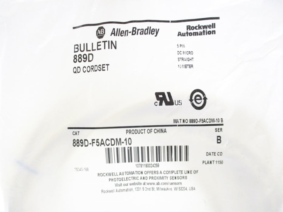 ALLEN BRADLEY 889D-F5ACDM-10 SER. B NSMP