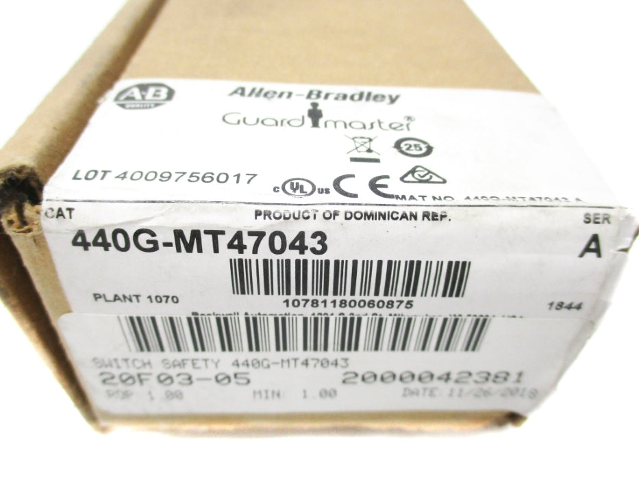 ALLEN BRADLEY 440G-MT47043 SER. A NSMP