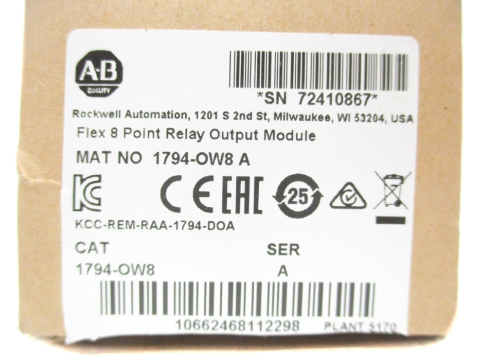 ALLEN BRADLEY 1794-OW8 SER. A 24VDC NSMP