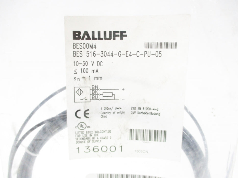 BALLUFF BES516-3044-G-E4-C-PU-05 BES00M4 10-30VDC NSMP