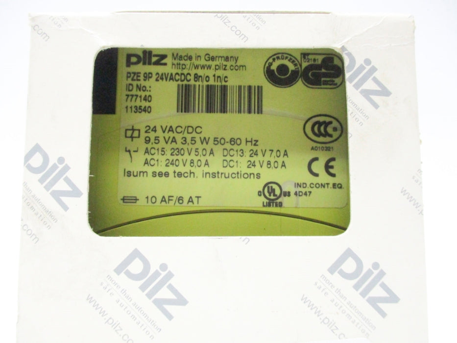 PILZ PZE9P24VACDC8N/O1N/C 777140 24VAC/DC NSMP