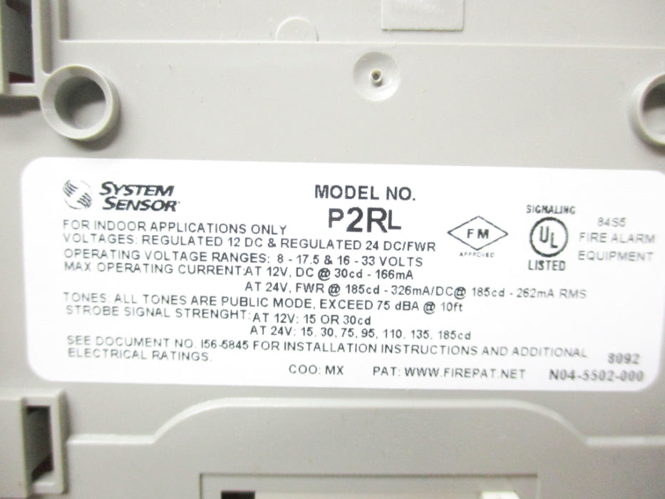 SYSTEM SENSOR P2RL NSMP