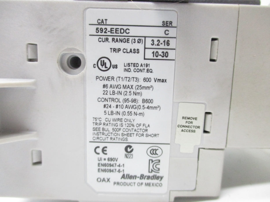 ALLEN BRADLEY 592-EEDC SER. C 600V NSNP