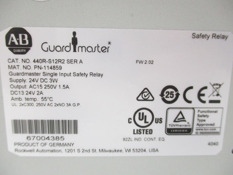 INDUSTRIAL SPARE PART 440R-S12R2 SER. A F/W 2.02 24VDC (WH) NSMP