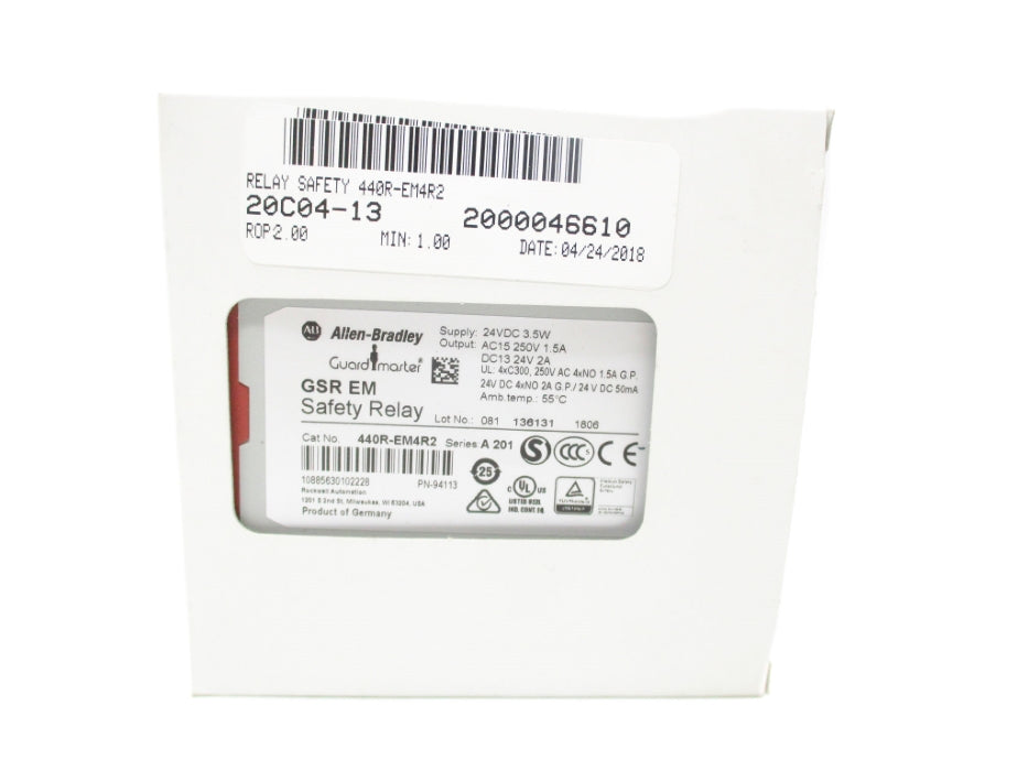 ALLEN BRADLEY 440R-EM4R2 SER. A201 24VDC 2A (WH) NSMP