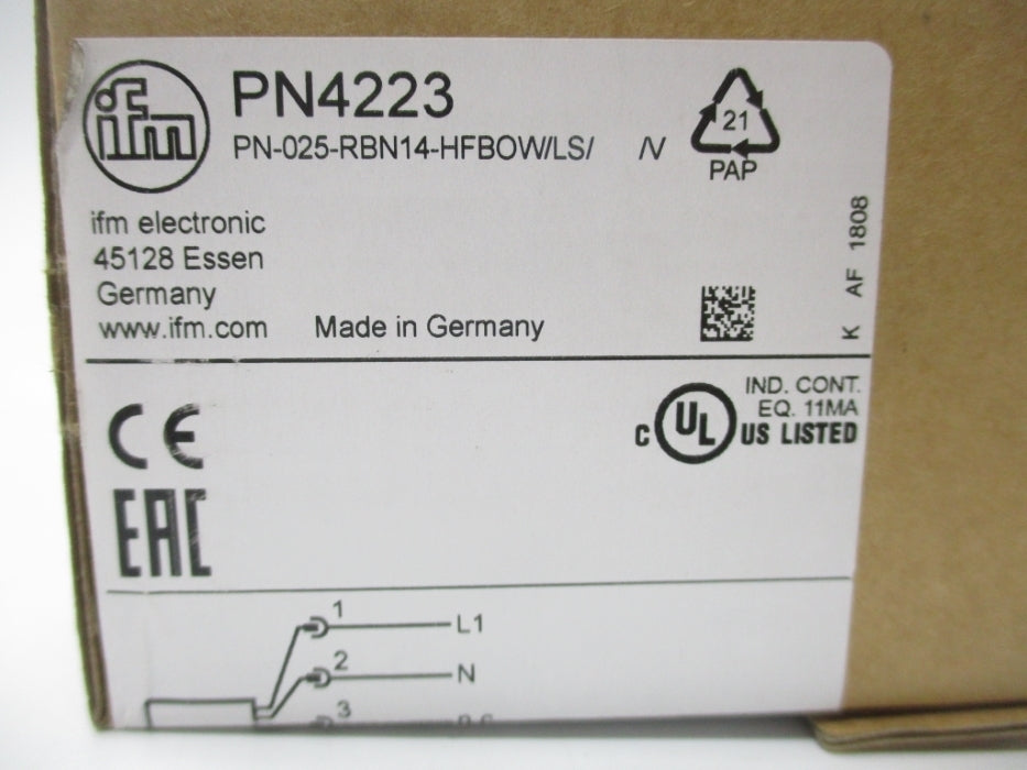 IFM EFECTOR PN-025-RBN14-HFBOW/LS//V PN4223 NSMP
