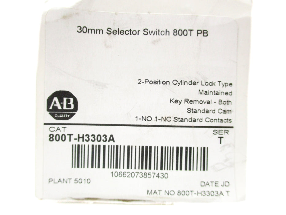 ALLEN BRADLEY 800T-H3303A SER. T (WH) NSMP