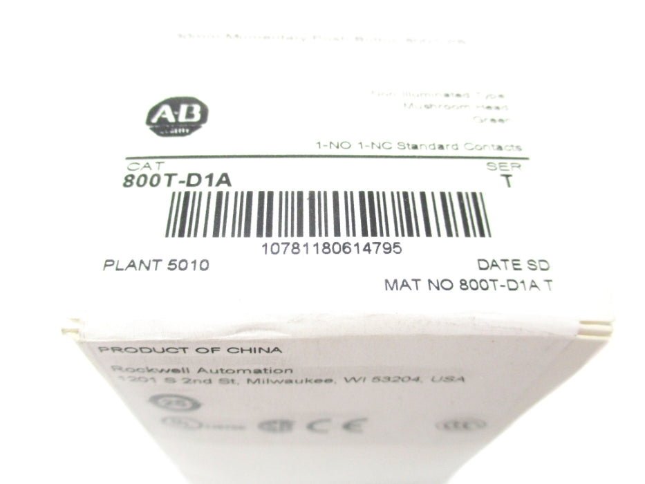 ALLEN BRADLEY 800T-D1A SER. T (WH) NSFS