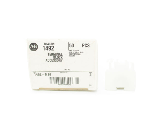 ALLEN BRADLEY 1492-N16 SER. A 600V (PKG OF 50) (WH) NSMP