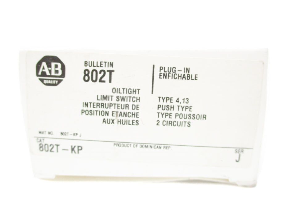 ALLEN BRADLEY 802T-KP SER. J 120-600VAC 60A (WH) NSMP