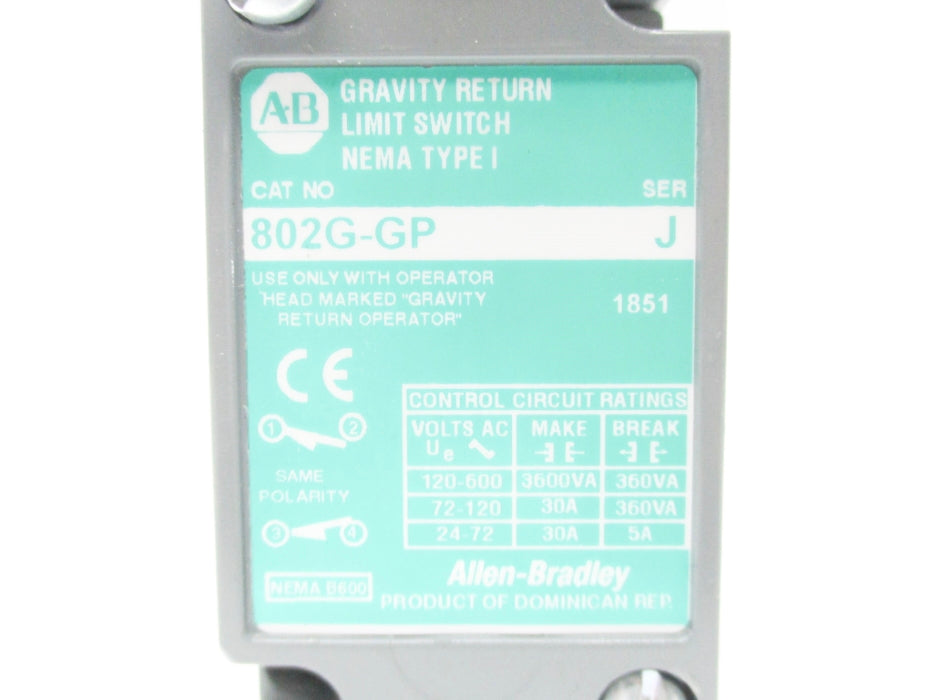 ALLEN BRADLEY 802G-GP SER. J NSNP