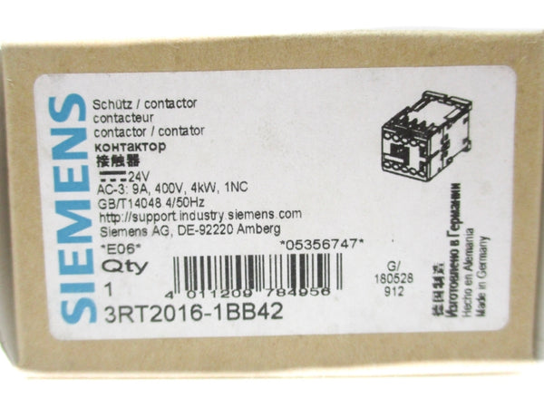 SIEMENS 3RT2016-1BB42 24VDC NSMP