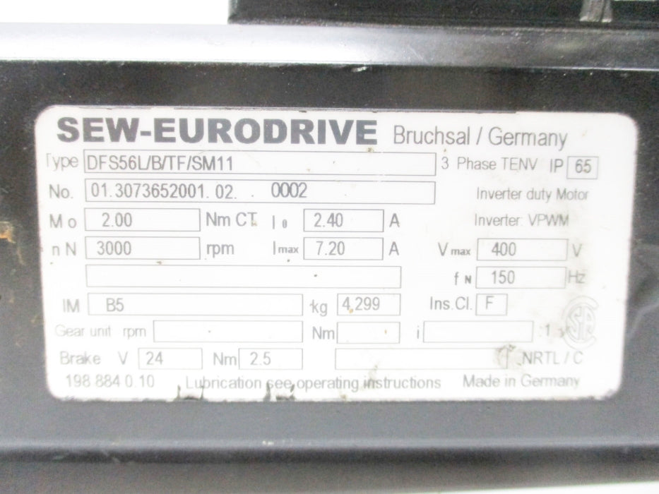 SEW EURODRIVE DFS56L/B/TF/SM11 UNMP
