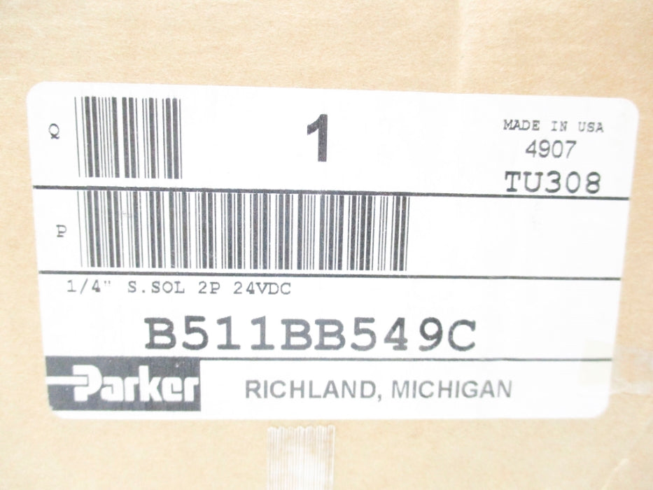 PARKER B511BB549C 24VDC 145PSI 1/4" NSMP
