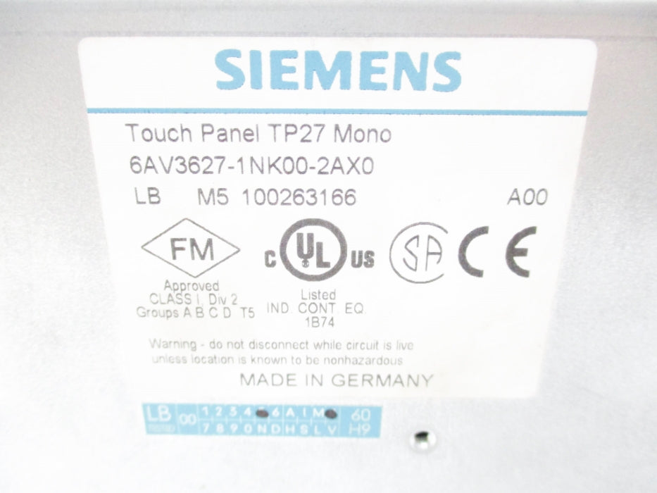 SIEMENS 6AV3627-1NK00-2AX0 UNMP