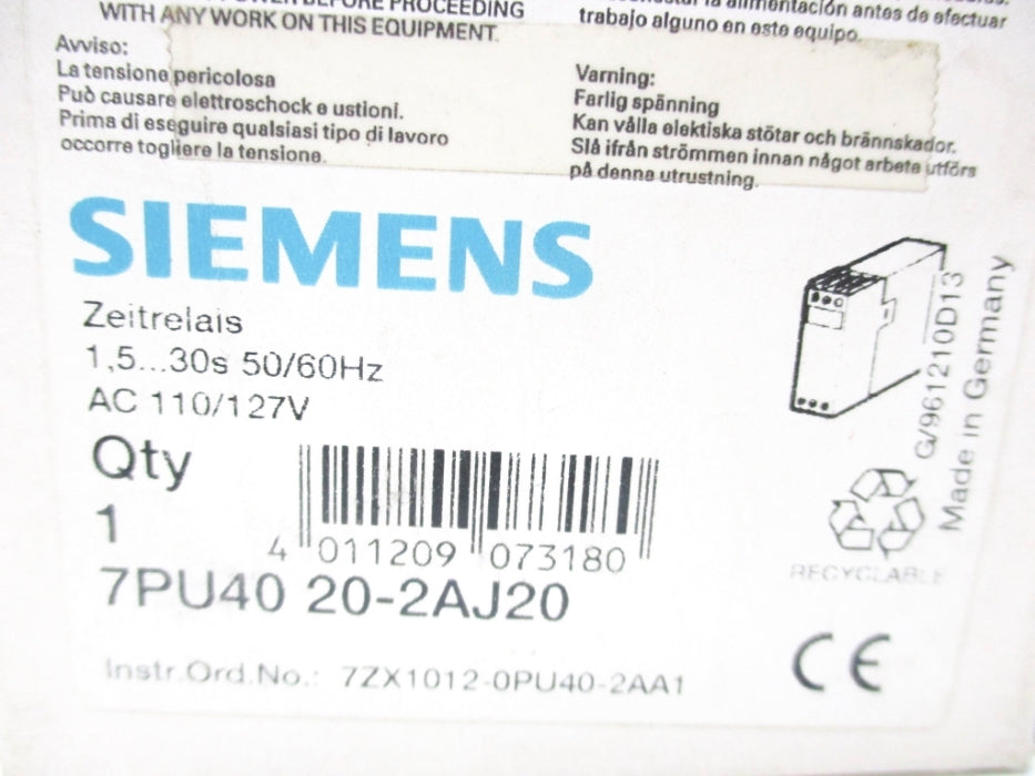 SIEMENS 7PU4020-2AJ20 110/127V NSMP