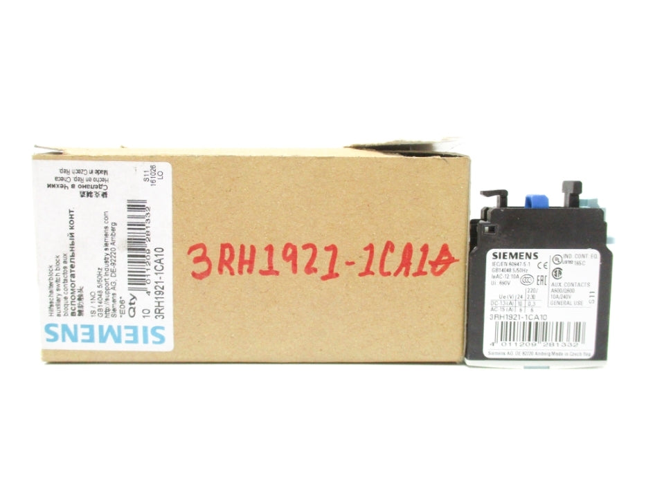 SIEMENS 3RH1921-1CA10 (PKG OF 10) NSMP