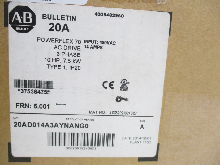 INDUSTRIAL SPARE PART 20AD014A3AYNANG0 SER. A NSMP