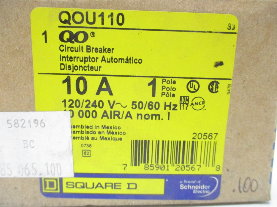 SQUARE D QOU110 120/240V 10A NSMP