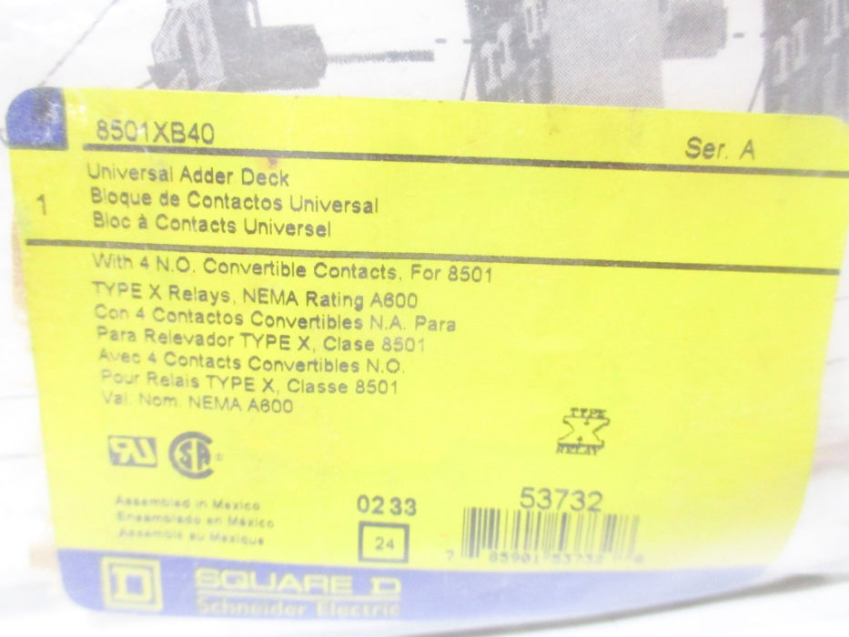SQUARE D 8501XB40 SER. A NSMP