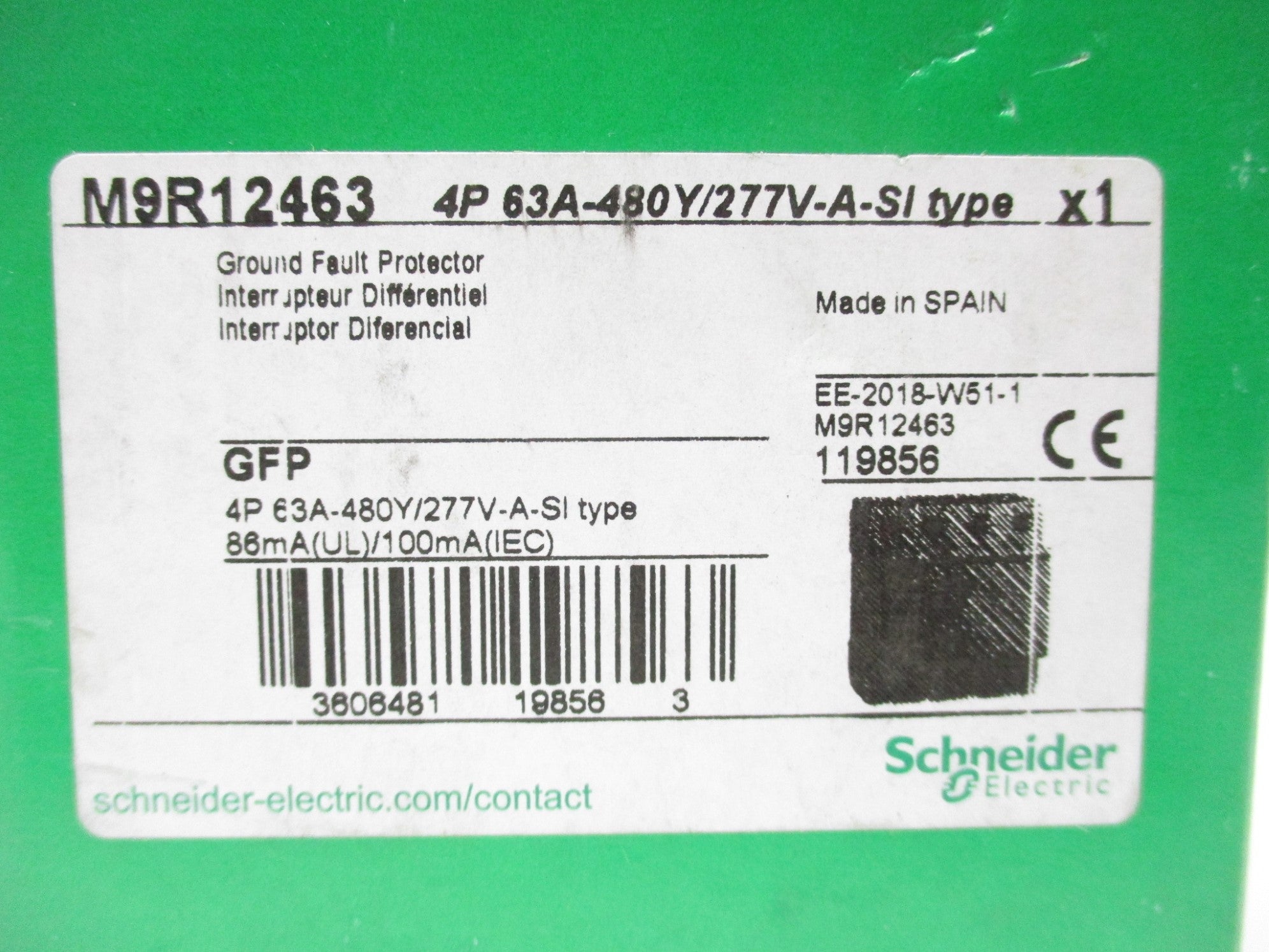 SCHNEIDER ELECTRIC M9R12463 63A 480/277V NSMP