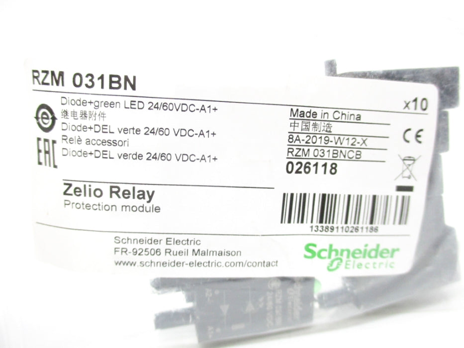 SCHNEIDER ELECTRIC RZM031BN 24/60VDC (PKG OF 10) NSMP