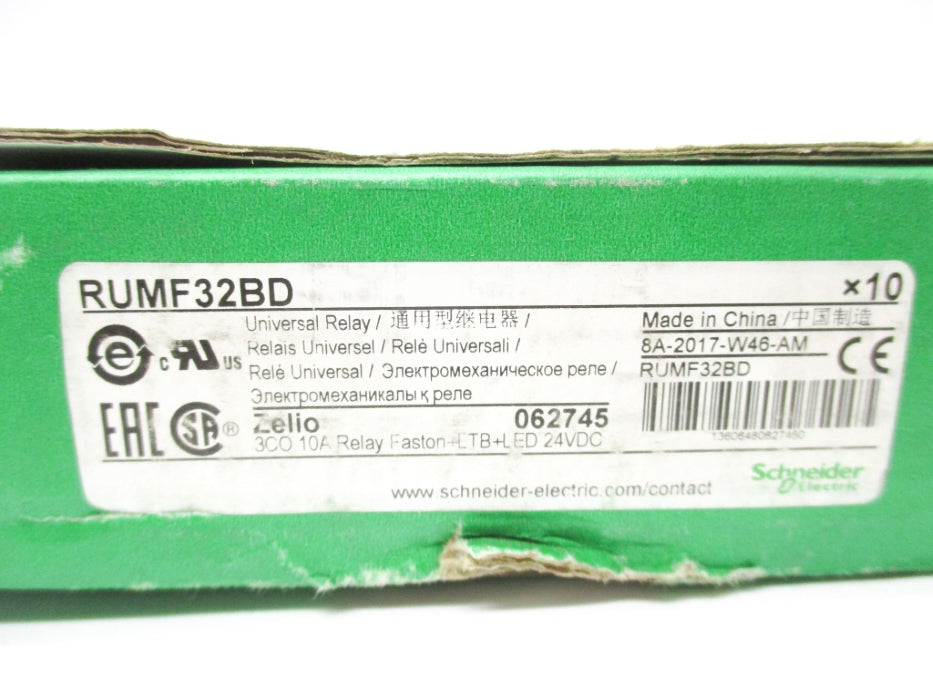 SCHNEIDER ELECTRIC RUMF32BD 10A 24VDC (PKG OF 10) NSMP