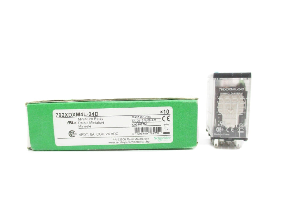 SCHNEIDER ELECTRIC 792XDXM4L-24D 24VDC 6A (PKG OF 10) NSMP