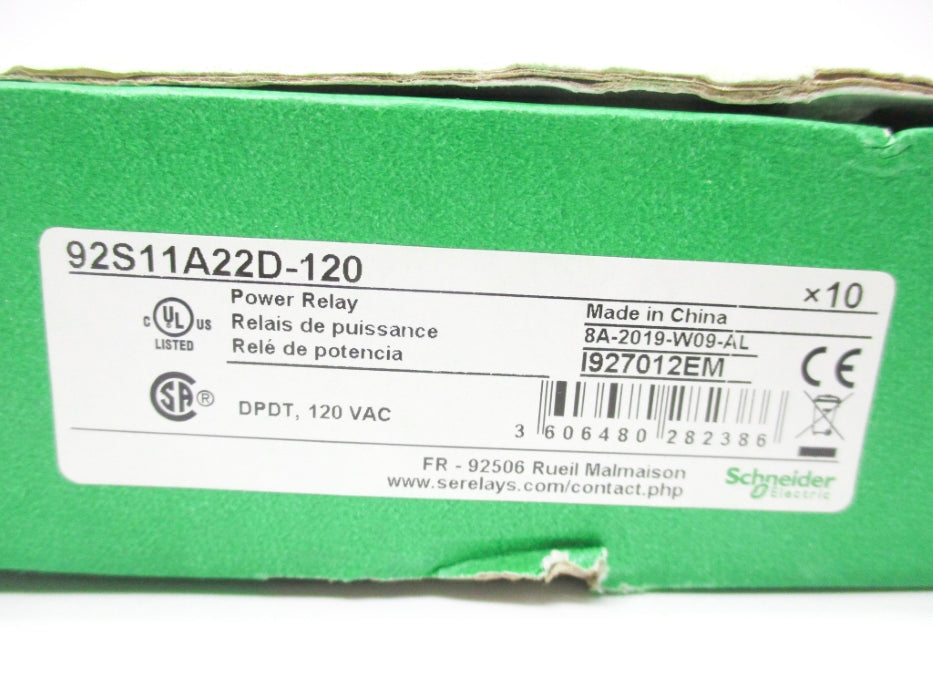 SCHNEIDER ELECTRIC 92S11A22D-120 30A 120VAC (PKG OF 10) NSMP