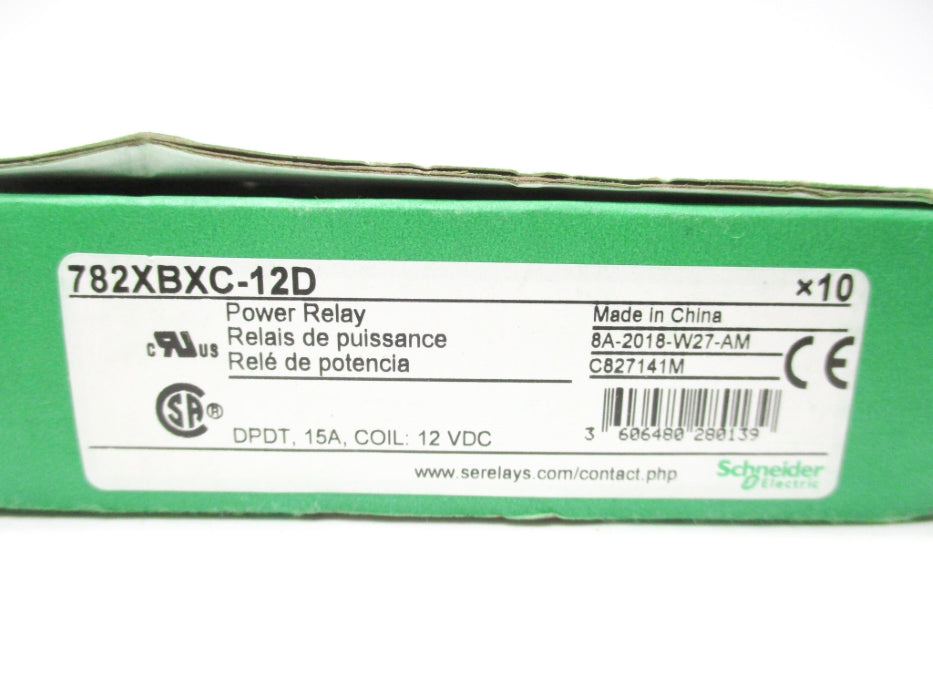 SCHNEIDER ELECTRIC 782XBXC-12D 15A 12VDC (PKG OF 10) NSMP