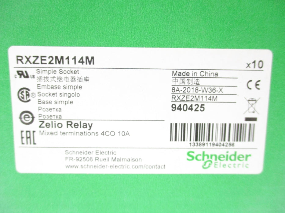 SCHNEIDER ELECTRIC RXZE2M114M 250V 10A (PKG OF 10) NSMP