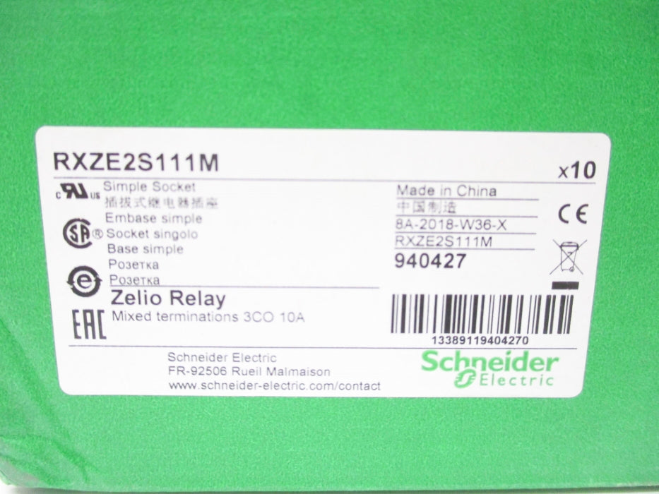 SCHNEIDER ELECTRIC RXZE2S111M (PKG OF 10) NSMP