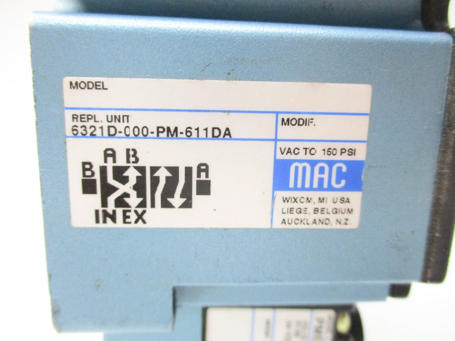 MAC 6321D-000-PM-611DA 150PSI 24VDC UNMP
