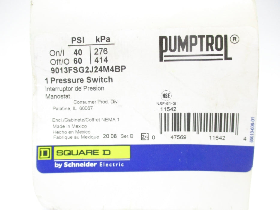SQUARE D 9013FSG2J24M4BP 40/60PSI NSMP