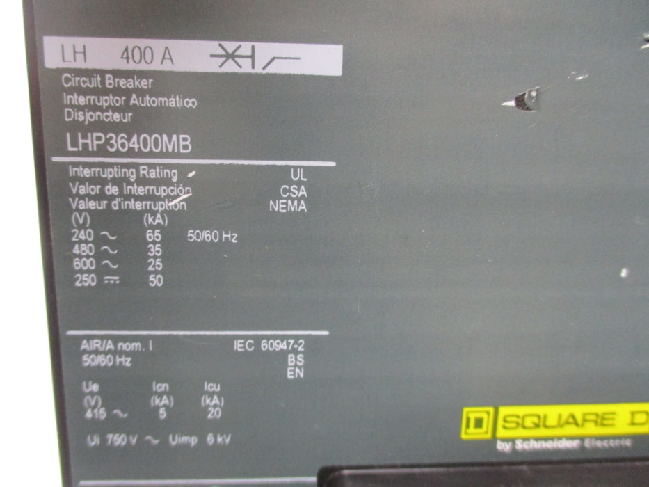 SQUARE D LHP36400MB 600V 400A NSNP