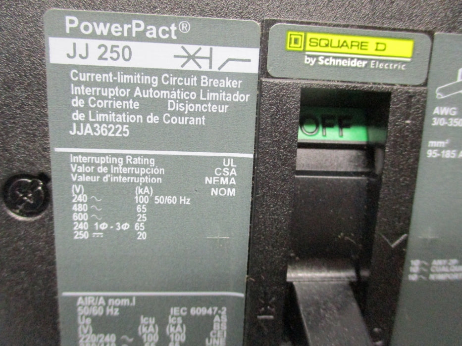 SQUARE D JJA36225 600V 225A NSNP