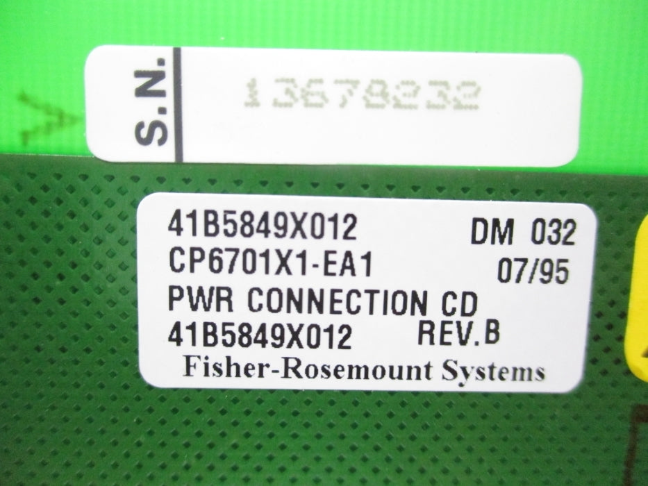 FISHER ROSEMOUNT SYSTEMS CP6701X1-EA1 41B5849X012 REV. B 24V NSNP