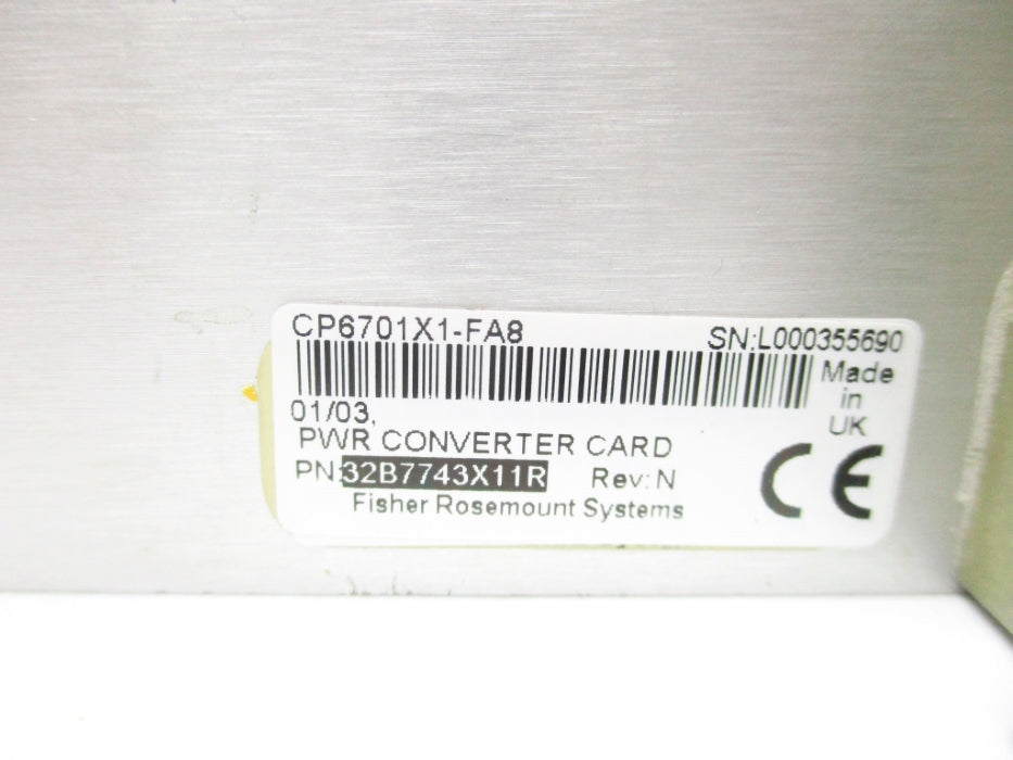 FISHER ROSEMOUNT CP6701X1-FA8 32B7743X11R REV. N NSNP