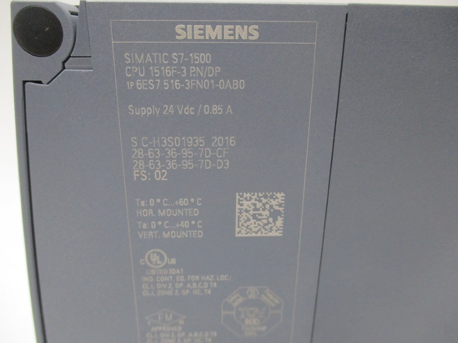 SIEMENS 6ES7516-3FN01-0AB0 NSNP