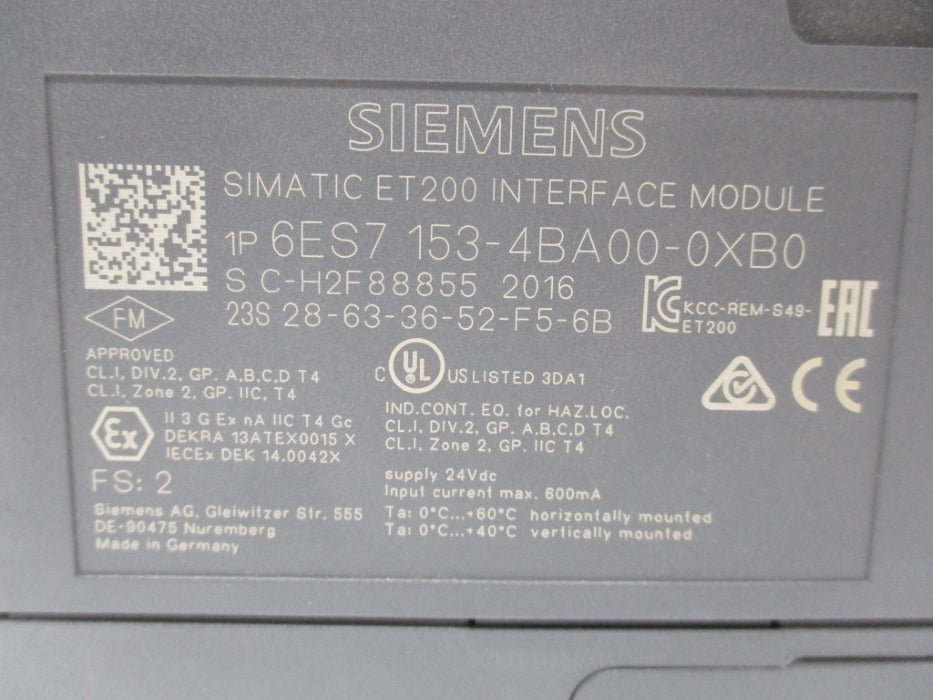 SIEMENS 6ES7153-4BA00-0XB0 NSNP
