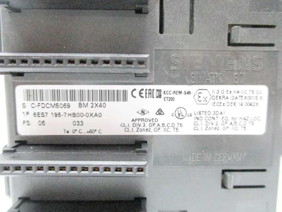 SIEMENS 6ES7195-7HB00-0XA0 (AS PICTURED) NSNP